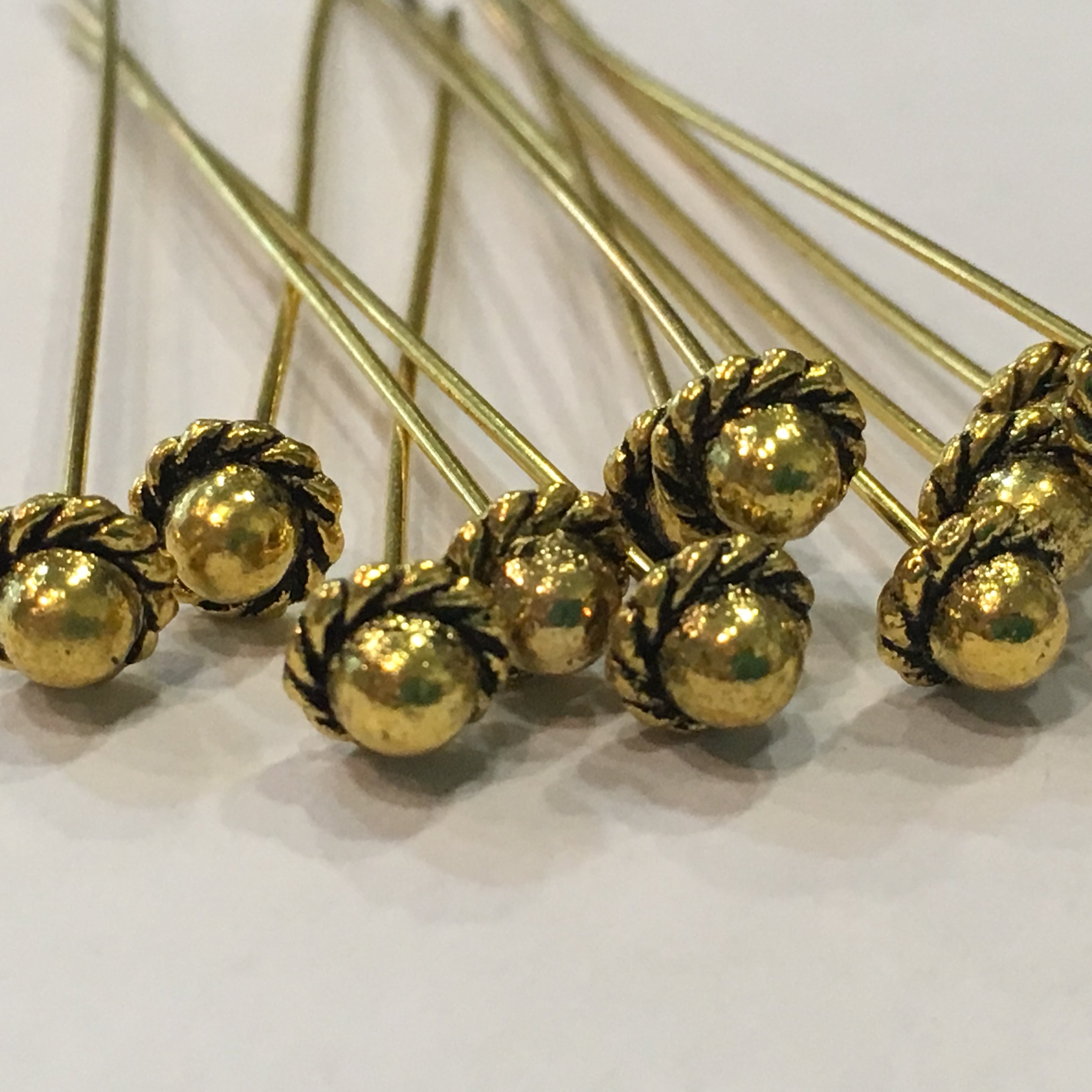 Antique Gold Bead Caps, 5 x 3 mm - 10 Caps –