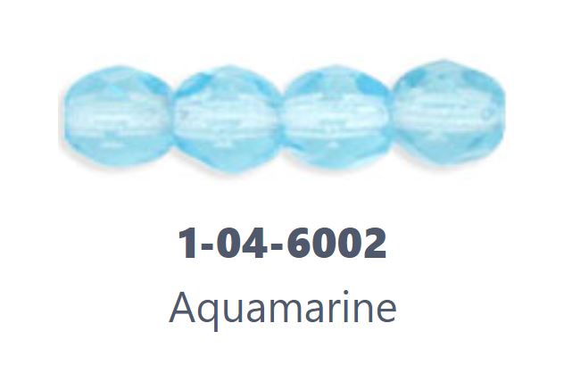 Czech Fire Polish 04-6002 Perles rondes à facettes en aigue-marine transparente, 4 mm - 50 perles