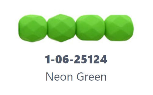 Czech Fire Polish 06-25124 Perles de verre rondes à facettes de 6 mm - 25 perles