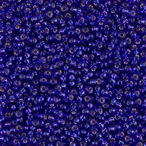 Miyuki 11-20    11/0 Silver Lined Transparent Cobalt Seed Beads - 5 or 10 gm