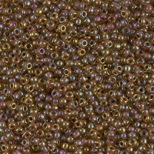 Miyuki 11-379   11/0 Amethyst Lined Transparent Light Topaz AB Seed Beads -  5 or 10 gm