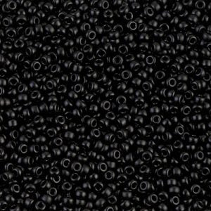 Miyuki 11-401SF    11/0 Semi-Matte Black Seed Beads - 5 or 10 gm