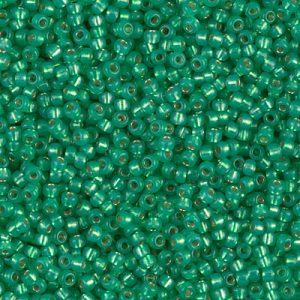 Miyuki 11-646 11/0 Perles de graines vertes teintées doublées d'albâtre - 5 ou 10 g