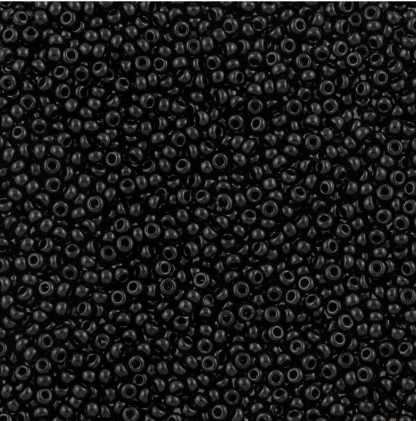 Preciosa Czech 23980 11/0 Jet Black Seed Beads - 5 or 10 gm