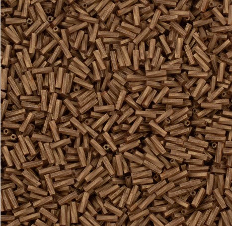 Miyuki TW206-1262  #2 (6 mm) Twisted Gold Antiqued Matte Transparent Topaz Bugle Beads - 5 gm