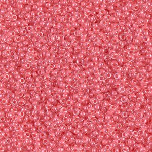 Miyuki 15-204 15/0 Coral Lined Crystal Luster Glass Seed Beads - 5 gm