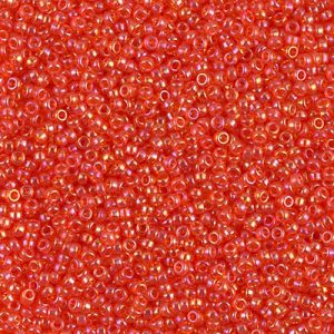Miyuki 15-297  15/0 Transparent Tangerine AB Seed Beads - 5 gm