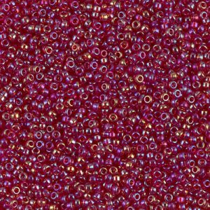 Miyuki 15-298  15/0 Transparent Ruby Red AB Seed Beads - 5 gm