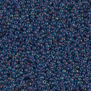 Miyuki 15-346   15/0 Magenta Lined Aqua Luster Glass Seed Beads - 5 gm