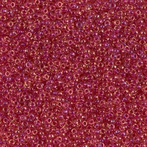 Miyuki 15-363   15/0 Light Cranberry Lined Topaz Luster Seed Beads - 5 gm