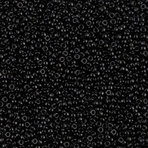 Miyuki 15-401 15/0 Opaque Black Seed Beads - 3, 5 or 10 gm