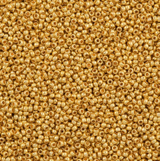 Preciosa Czech 18581 08/0  Metallic Gold Seed Beads - 5 or 10 gm