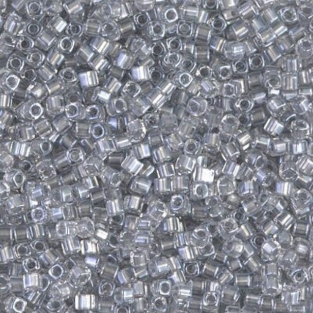 Miyuki SB18-242  Sparkle Pewter Lined Crystal 1.8 mm Square / Cube Beads - 5 or 10 gm