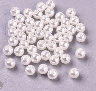 4 mm White Ivory Imitation Pearl Round Acrylic Beads for Kids / Crafts - 100 Beads