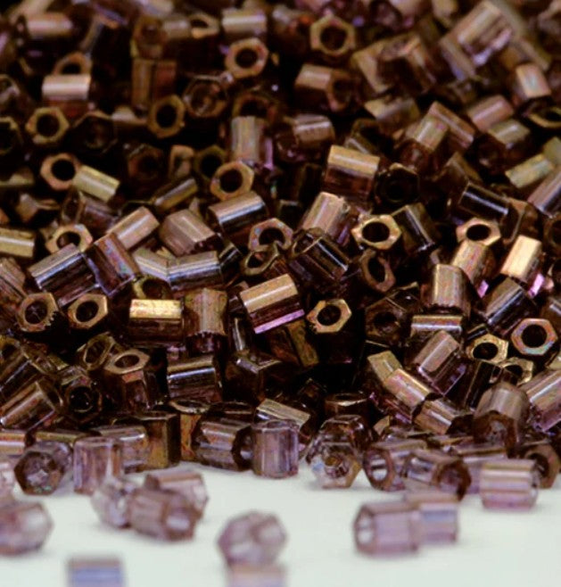 Miyuki 11C-312 Two Cut 11/0  Amethyst Gold Luster Hex Seed Beads - 5 or 10 gm