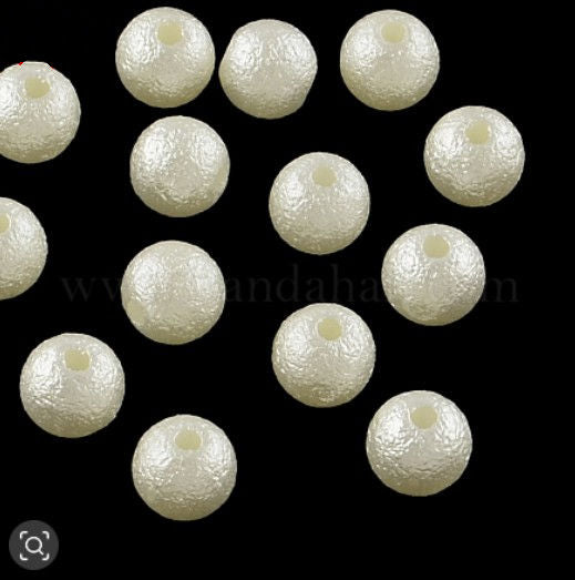 6 mm Matte White Round ABS Plastic Imitation Pearl Beads for Kids / Crafts - 100 Beads