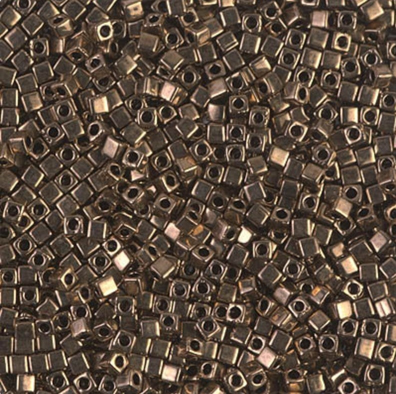 Miyuki SB18-457  Metallic Dark Bronze 1.8 mm Square / Cube Beads - 5 or 10 gm
