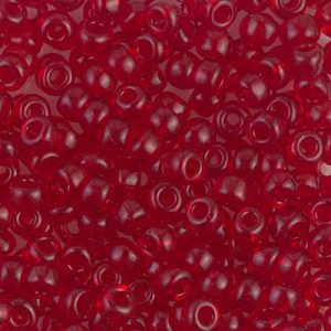 Miyuki 6-141   6/0 Transparent Ruby Red Seed Beads - 5 or 10 gm