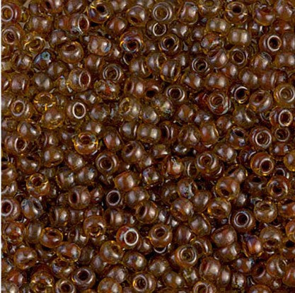 Miyuki 8-4501   8/0 Picasso Saffron Seed Beads - 5 or 10 gm