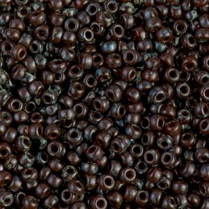 Miyuki 8-4503   8/0 Picasso Transparent Red Brown Seed Beads - 5 or 10 gm