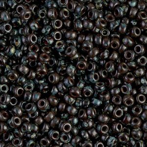 Miyuki 8-4504   8/0 Picasso Transparent Garnet Seed Beads - 5 or 10 gm