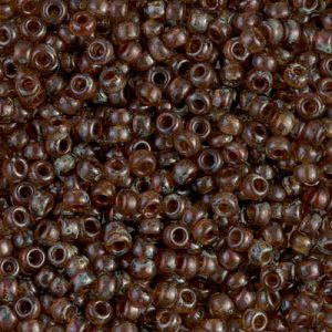 Miyuki 8-4505   8/0 Picasso Transparent Light Smoky Topaz Seed Beads - 5 or 10 gm