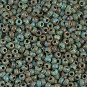 Miyuki 8-4514   8/0 Picasso Seafoam Green Matte Seed Beads - 5 or 10 gm