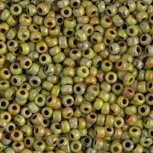 Miyuki 8-4515   8/0 Picasso Chartreuse Matte Seed Beads - 5 or 10 gm