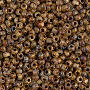 Miyuki 8-4517   8/0 Picasso Brown Tan Matte Seed Beads - 5 or 10 gm