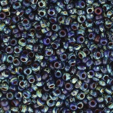 Miyuki 8-4518   8/0 Picasso Opaque Cobalt Matte Seed Beads - 5 or 10 gm