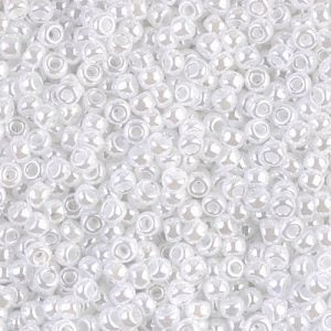Miyuki 8-528   8/0 White Ceylon Seed Beads - 5 or 10 gm