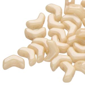 Mini Chevron Duo 6 x 2 mm  03000-14413 Chalk Beige Luster, 2-Hole - 20 or 30 Beads