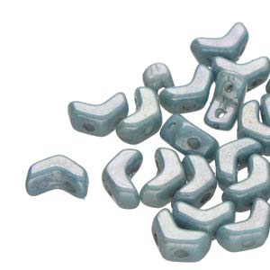 Mini Chevron Duo 6 x 2 mm 03000-14464 Lustre bleu craie, 2 trous - 20 ou 30 perles