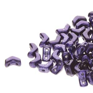 Mini Chevron Duo 6 x 2 mm 23980-24202 Metalust Violet, 2 trous - 20 ou 30 perles
