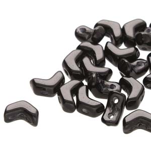 Mini Chevron Duo 6 x 2 mm  23980 Jet (Black), 2-Hole - 20 or 30 Beads