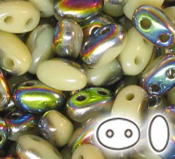 BM Superduo Smooth 2,5 x 5 mm 13010-28101 Ivory Vitrail Beads - 5 nebo 10 g