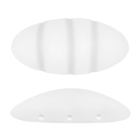 "New Athos®" par Puca® 00030-84100 Křišťálově matný podlouhlý plochý zadní 3-dírkový český korálek, 10 x 20 mm - 1 korálek