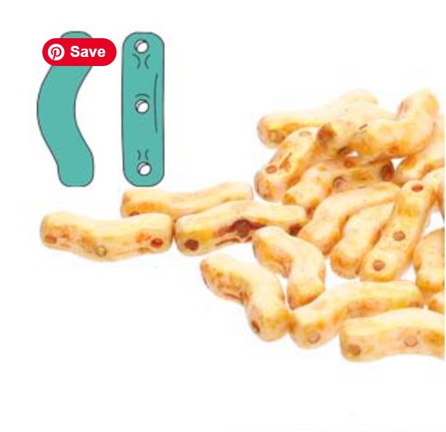 Pont tchèque 12 x 3 mm 02010-65322 Perles de verre beige curry/or - 20 perles