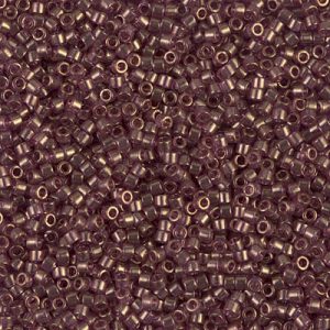 Miyuki Delica DB108 / DB0108  11/0 Transparent Amethyst Gold Luster Cylinder/Tube Beads - 5 or 10 gm