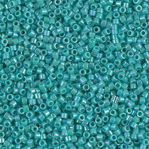 Miyuki Delica DB166 / DB0166  11/0 Opaque Turquoise Green AB Cylinder/Tube Beads - 5 or 10 gm