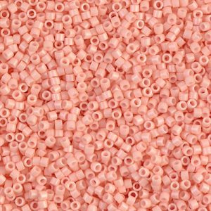 Miyuki Delica DB206 11/0 Opaque Salmon Luster Cylinder/Tube Beads - 5 or 10 gm