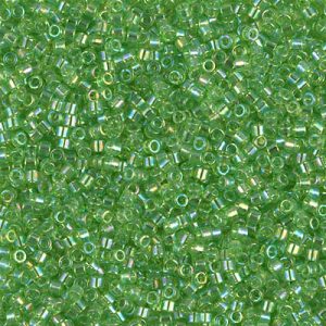 Miyuki Delica DB1246 11/0 Perles cylindriques/tubes AB citron vert transparent, 5 ou 10 g