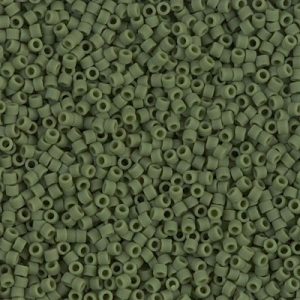 Miyuki Delica DB1585  11/0 Matte Opaque Avocado Green Cylinder/Tube Beads - 5 or 10 gm