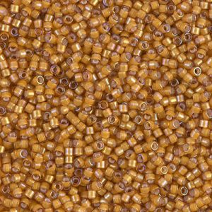 Miyuki Delica DB1778  11/0 White Lined Topaz Luster Cylinder/Tube Beads - 5 or 10 gm