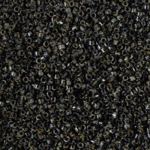 Miyuki Delica DB2261 11/0 Picasso Smoky Opaque Black Cylinder/Tube Beads - 5 or 10 gm
