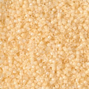 Miyuki Delica DB2371  11/0 Fancy Cream Lined Crystal Luster Cylinder/Tube Beads - 5 or 10 gm