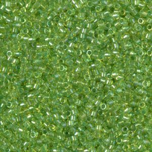Miyuki Delica DB2376 Perles cylindriques/tubes vert céleri doublées fantaisie, 5 ou 10 g