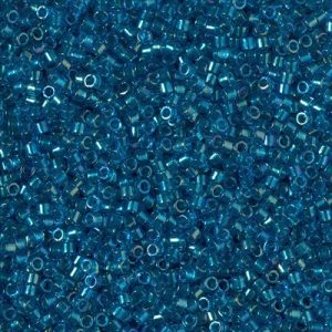 Miyuki Delica DB2385  11/0 Fancy Lined Teal Blue Luster Cylinder/Tube Beads - 5 or 10 gm