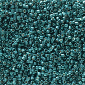 Miyuki Delica DB2515  11/0 Duracoat Galvanized Poseidon Blue Cylinder/Tube Beads - 5 or 10 gm