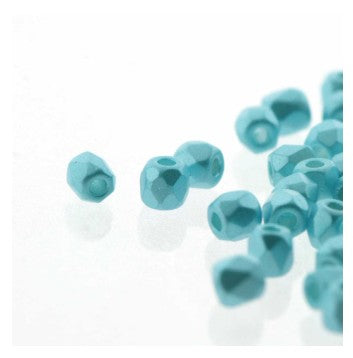 Czech Fire Polish FPR0225019 True 2 mm Pastel Aqua Crystal Beads - 50 Beads